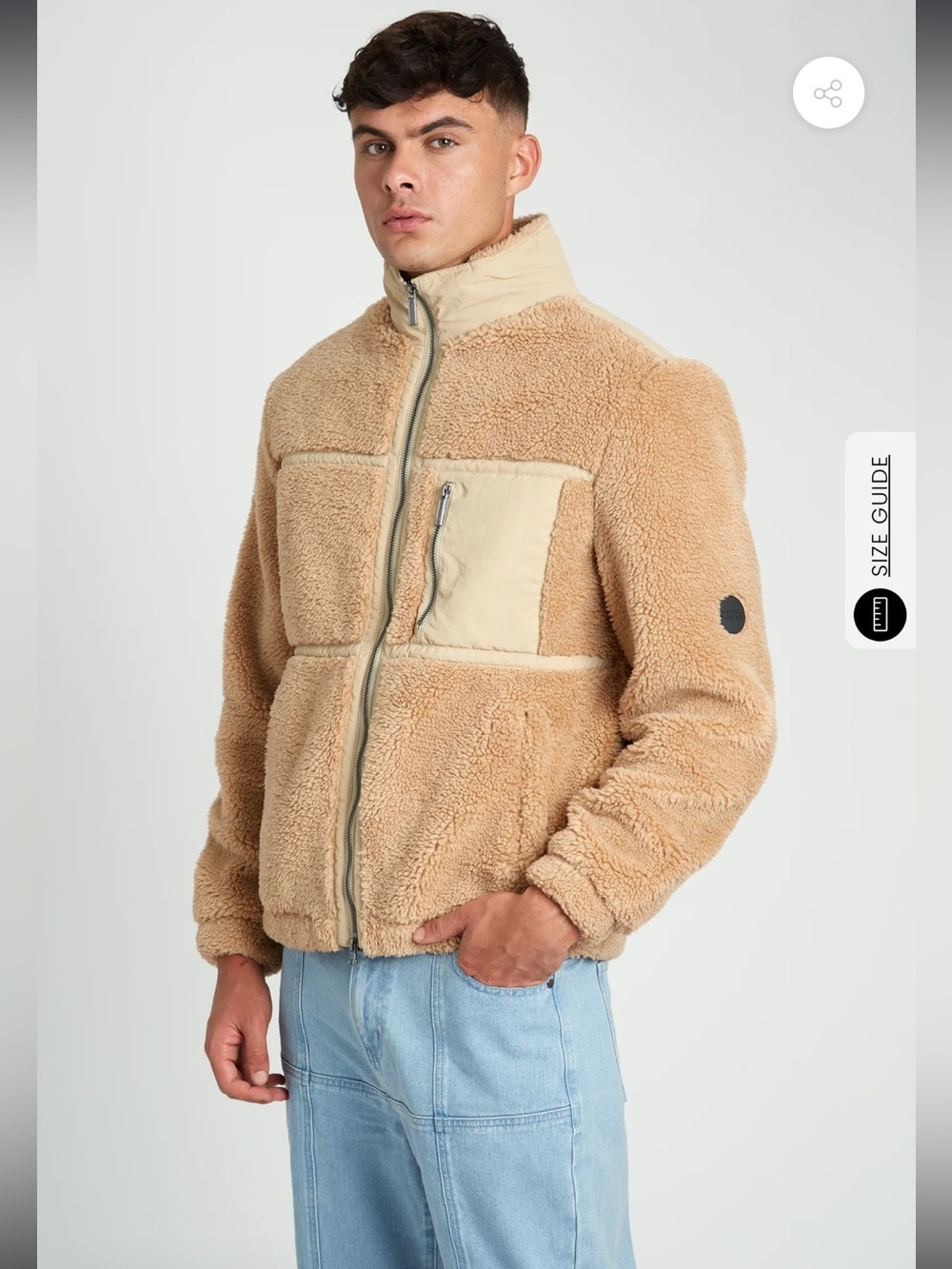 NWOT Native Youth RIDGWAY JACKET Tan Sherpa Zip-Up Jacket Men’s Large